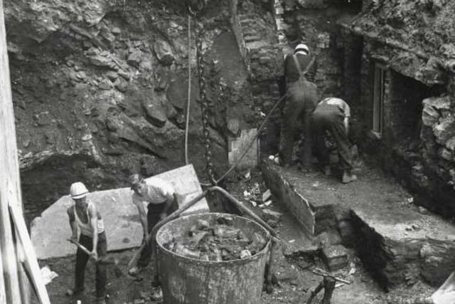 Construction of Sheffield's famous Hole in the Road subway in 1967