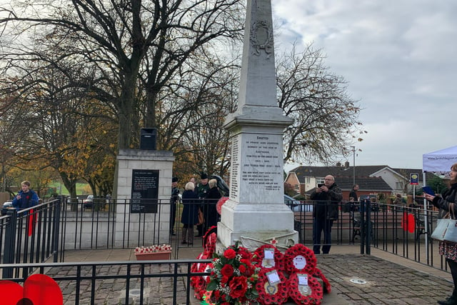 The war memorial in Nottingham Road, Eastwood, on Sunday.