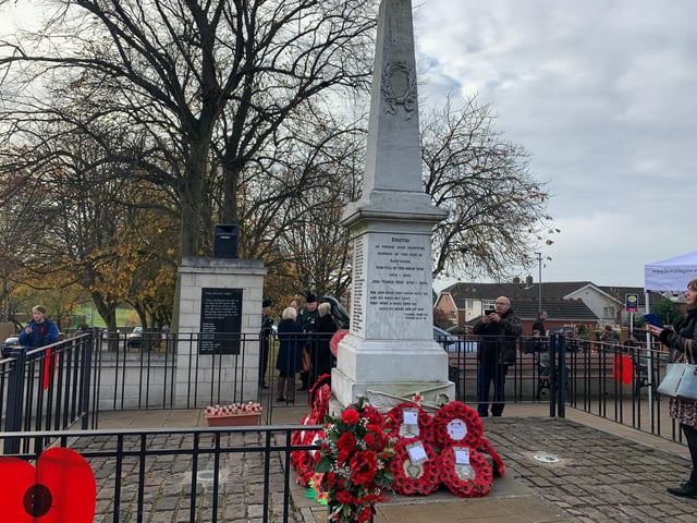 The war memorial in Nottingham Road, Eastwood, on Sunday.