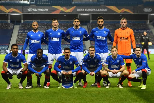 Rangers team to face Standard Liege (Photo by ANDY BUCHANAN/POOL/AFP via Getty Images)