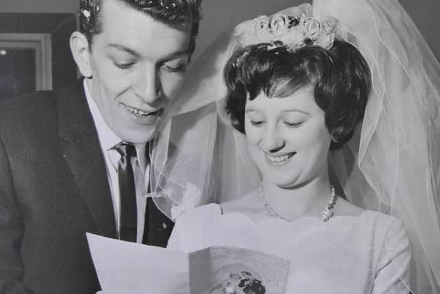 'True woman of steel' and 'beautiful person' Christine Biggs died wirh Covid in November.  She is pictured on her wedding day in December 1963 at Handsworth.