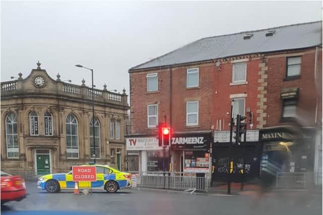 Queens Road in Sheffield is closed this morning due to a police incident (Photo: Sohail Mumtaz)