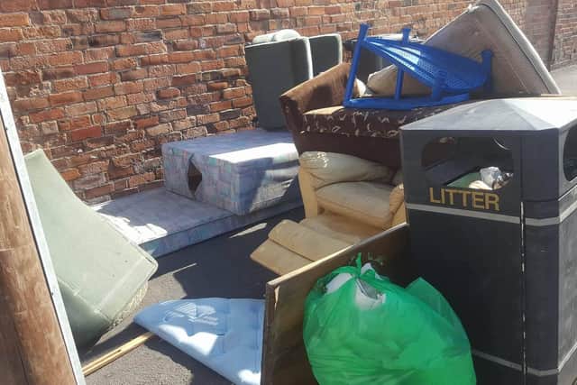 Fly-tipping in Robey Street, Page Hall. Photo: Shaun Outram