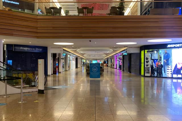This photo was shared on Twitter by @YoungFrankXD, who wrote '20 past 6 on a Friday night, a month before Christmas, and meadowhall is a ghost town.... what a sorry sight'