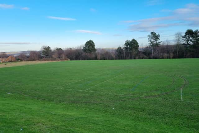 A football pitch in Halfway, Sheffield, is out of action due to a suspected off-road vehicle churning it up