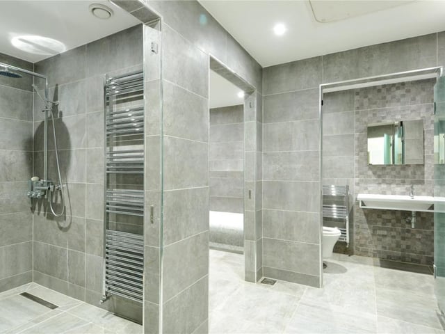Pool shower room and changing area.