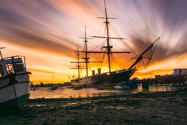 One of the Royal Navy's first armour-plated, iron-hulled warships, HMS Warrior is now berthed in the harbour as part of the Historic Dockyard. She is a reminder of Portsmouth's proud naval history.
