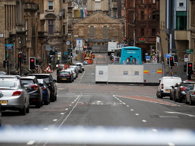 Just behind Scotland’s capital is its second city, Glasgow, which also has a high percentage of aggressive drivers, according to the study (Photo by ROBERT PERRY/AFP via Getty Images)