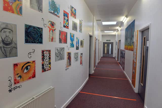 The corridors of the Sheffield Inclusion Centre.