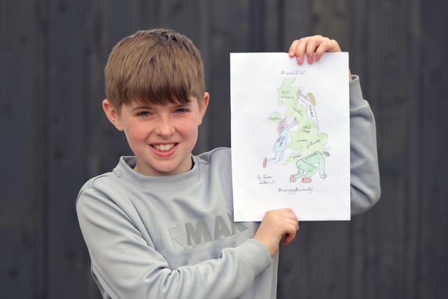 11-year-old Kieran Watson from Redding drawing of how he sees things in the country has gone viral.