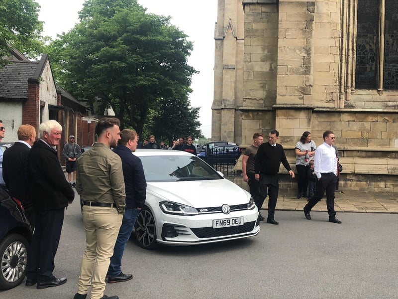 Cars followed the hearse