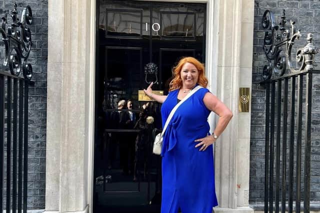 Julia Hall - from Julz Boutique in Dinnington - is at No 10 Downing Street.