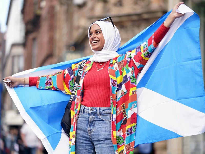 With the game due to start tomorrow, some Scotland fans will still be making their way to the UK capital. The photo shows a Scotland fan at Central station in Glasgow as they prepare to travel to London ahead of the game.