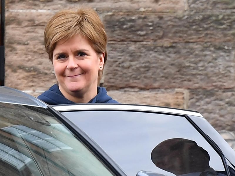 After the press conference, Nicola Sturgeon left from the rear entrance to Bute House.