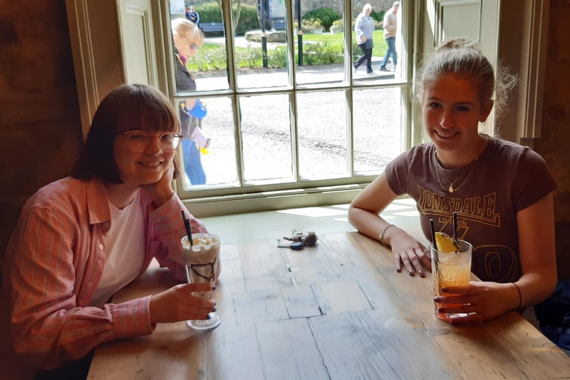 Charlotte Walton and Isabella Turnbull celebrated the end of their exams at Duchess's Community High School with an oreo and malteser milkshake and a tropical mocktail.