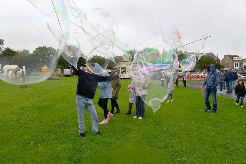 Bubble man Richard Shaw entertaining visitors to the Victorian Festival held in Seaton Park. Were you there at this event 6 years ago?