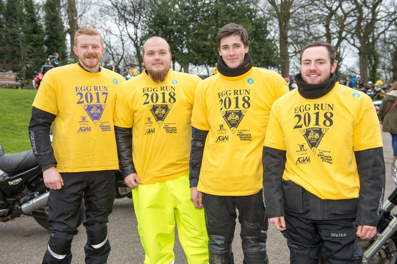 Hundreds of motor bike riders took part in the event in 2018. Pictured are Oliver Edwards, Jack Short, James Tarplett and Jake Warburton.