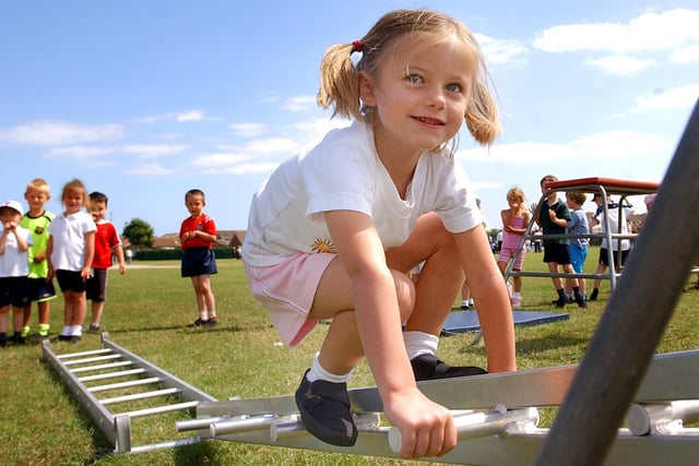 A flashback to 2006 and this pupil was tackling an obstacle course at the Fens Primary School sports day.