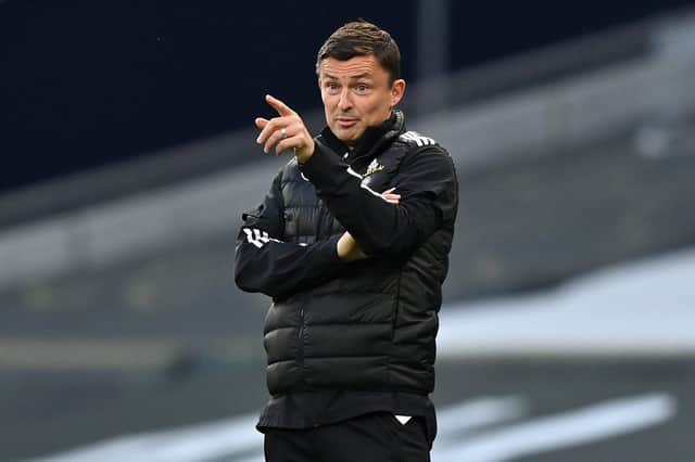 Sheffield United's Interim manager Paul Heckingbottom   (Photo by JUSTIN SETTERFIELD/POOL/AFP via Getty Images)