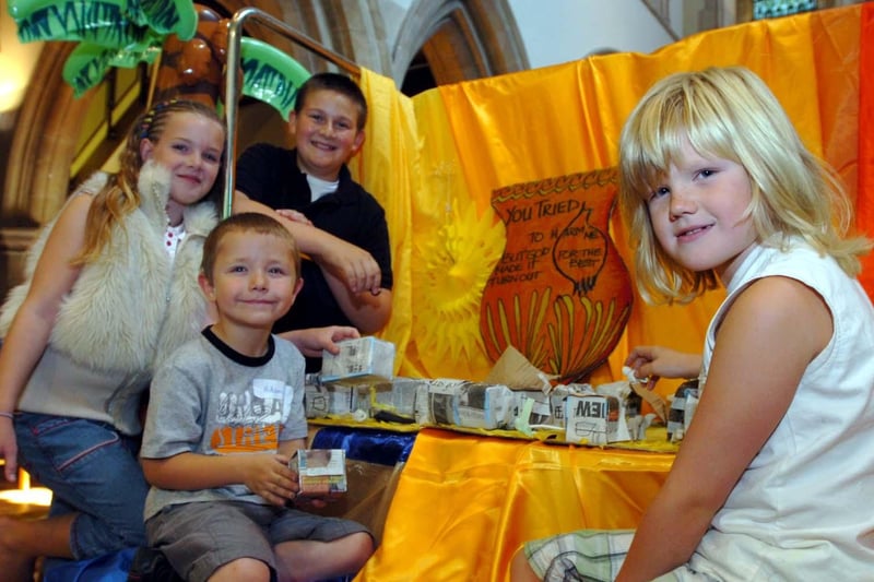 Pictured at the All Saints Church summer holiday club in Ringinglow are Adam Brooke-Smith, Hannah Chester, Mickey Bamford and Frazer Chester with a model Egyptian village they helped to make