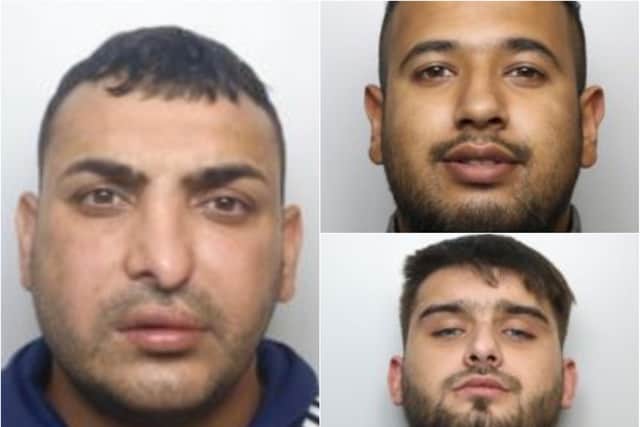 Imran Mohammed (left) was jailed for 16 years, Adrees Rehman (top right) was sentenced to 14 years and four months in prison and
Joshua Walshaw (bottom right) got six years