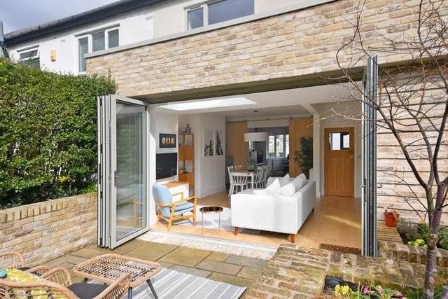 The large windows in the bi-fold doors will allow loads of light in from the outside.
