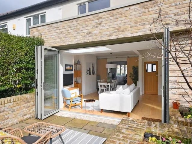 The large windows in the bi-fold doors will allow loads of light in from the outside.