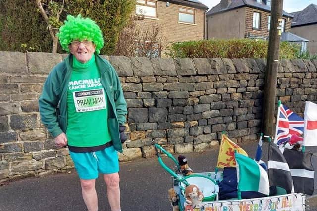 John Burkhill, Sheffield's legendary Man with the Pram, walked the whole course to raise money for Macmillan. Picture by Andreea Popa