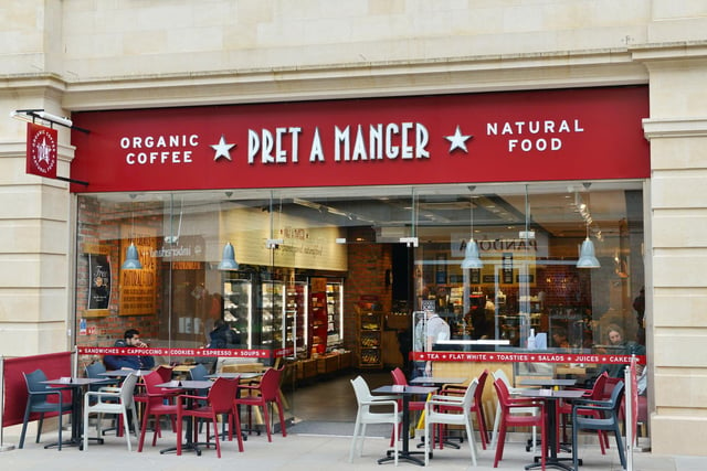 Sandwich shop Pret A Manger ranked in seventh place for the highest spend.
