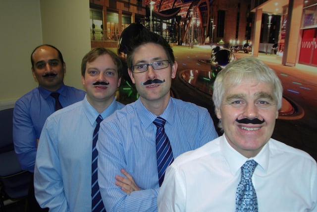 Sheffield Councillors, left to right, Mazher Iqbal, Jack Scott, Leigh Bramall,  Harry Harpham, who took part in Movember in 2012