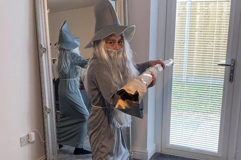 Reuben, age 11, as Gandalf the Grey from Lord of the Rings.