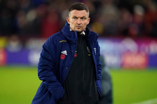Sheffield United manager Paul Heckingbottom before the Sky Bet Championship match against Nottingham Forest: Mike Egerton/PA Wire.