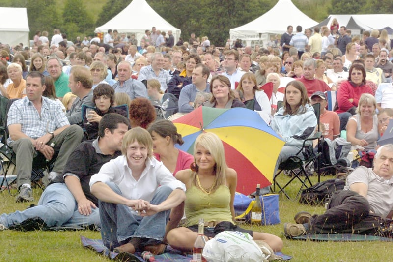 The expectant crowd waits for the Jools Holland concert to start.