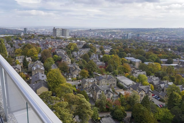 The view from the Hallam Towers development, near Broomhill, built at the site of the former Hallam Tower Hotel,  which boasts stunning views across Sheffield. Picture: Scott Merrylees