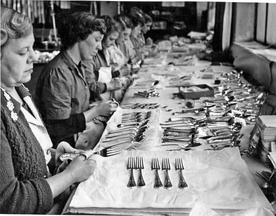 Final Inspection of cutlery before packing, 1957