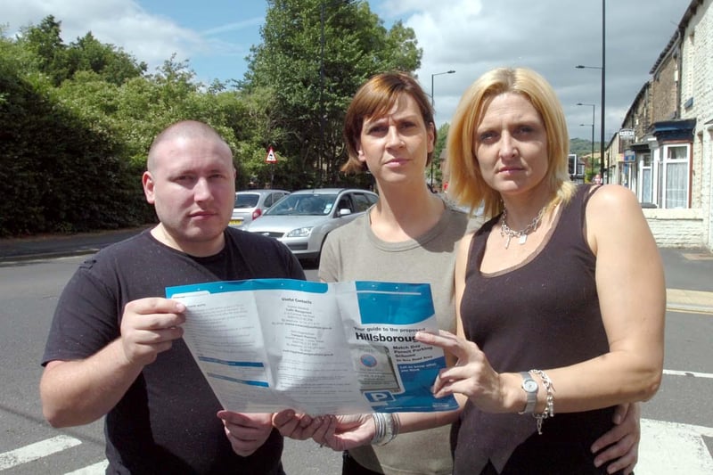Peter Illingsworth, Lisa Purseglove and Emma Lee of EMMS barbers, protesting about a proposed Hillsborough parking permit scheme