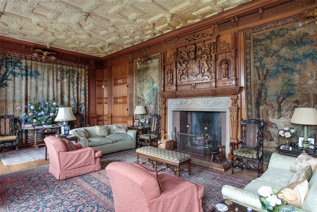 The drawing room is steeped in history and boasts intricate craftsmanship throughout. The 14th Countess of Dalhousie appointed John Keeble of London to produce a design for this room.