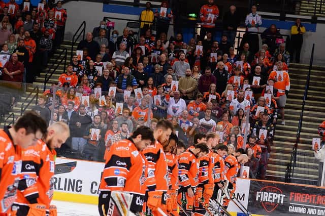The two-minute silence at Sheffield Arena ahead of Sheffield Steelers' match against Cardiff Devils