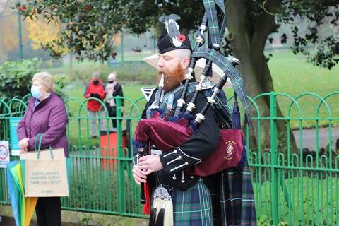 Echo reader Barry Barraclough sent us this picture of a piper at Sunderland's Remembrance Day service.