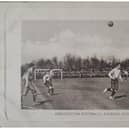 A postcard featuring a photograph of the Sheffield United v Tottenham Hotspur FA Cup final in 1901 is up for auction