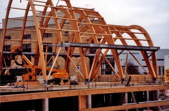 The Winter Garden stands on the site of the 'Eggbox', a concrete extension to the Town Hall that was demolished after becoming a notorious eyesore.