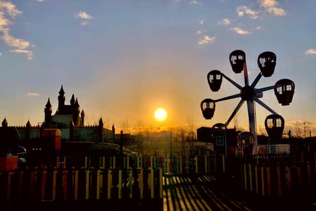 The sun sets over the £37m Gulliver's Valley theme park which is due to open this spring (pic: Gulliver's Theme Park Resorts)