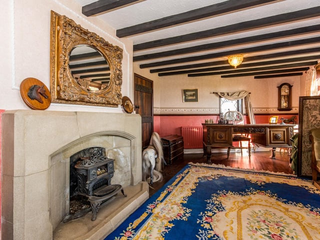 The lounge has a great feature fireplace.