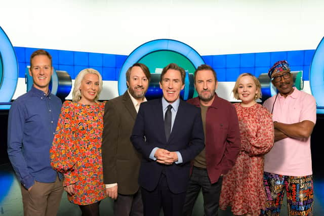Dan Walker with the rest of the line-up on BBC One show Would I Lie To You? (pic: BBC/Zeppotron, an Endemol Shine Company/Brian J Ritchie)