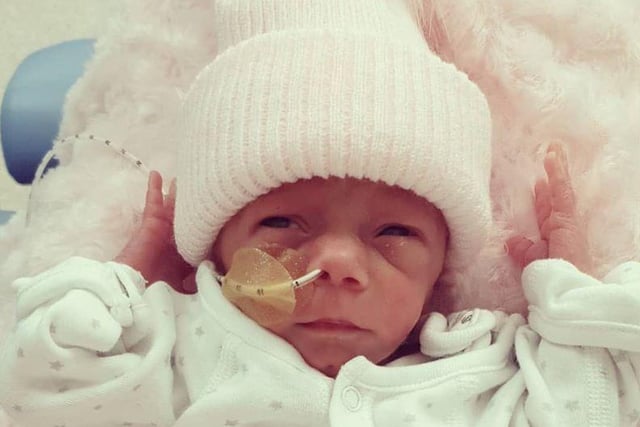 Sadie Turner's baby girl Tynie-Rae was born on April 17. She was nine week premature and weighed 2lb 6oz.