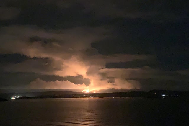 The flaring resulted in a bright orange glow which can be seen for miles around. Pic: Scott Cuthbertson