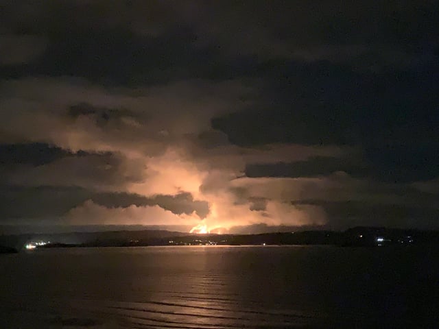 The flaring resulted in a bright orange glow which can be seen for miles around. Pic: Scott Cuthbertson