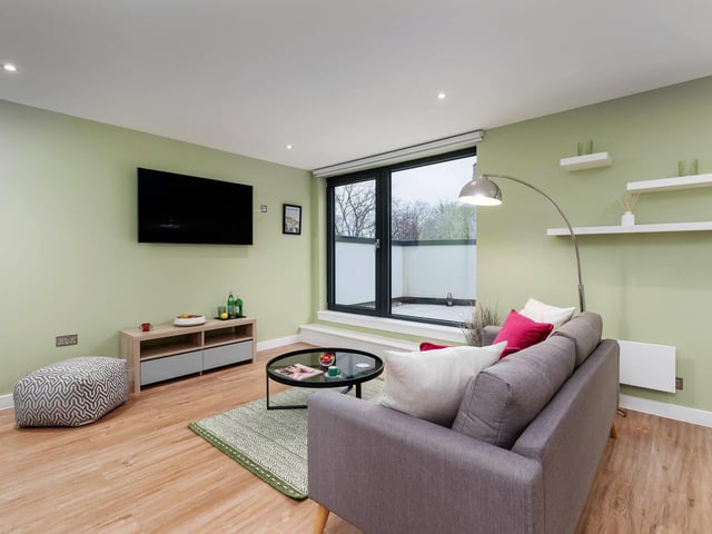 Open plan living space.