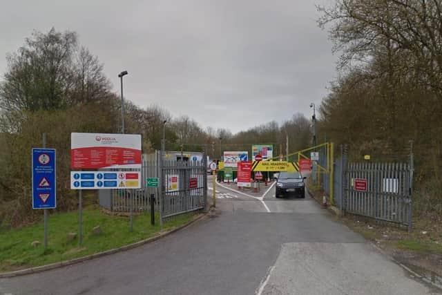 The household waste and recycling centre at High Green in Sheffield, where a man sadly collapsed and died (pic: Google)