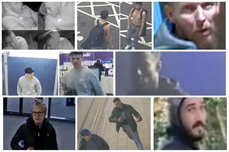 Police want to trace all of the 10 men pictured on CCTV stills here, because it is believed they may be able to assist officers in Sheffield criminal investigation